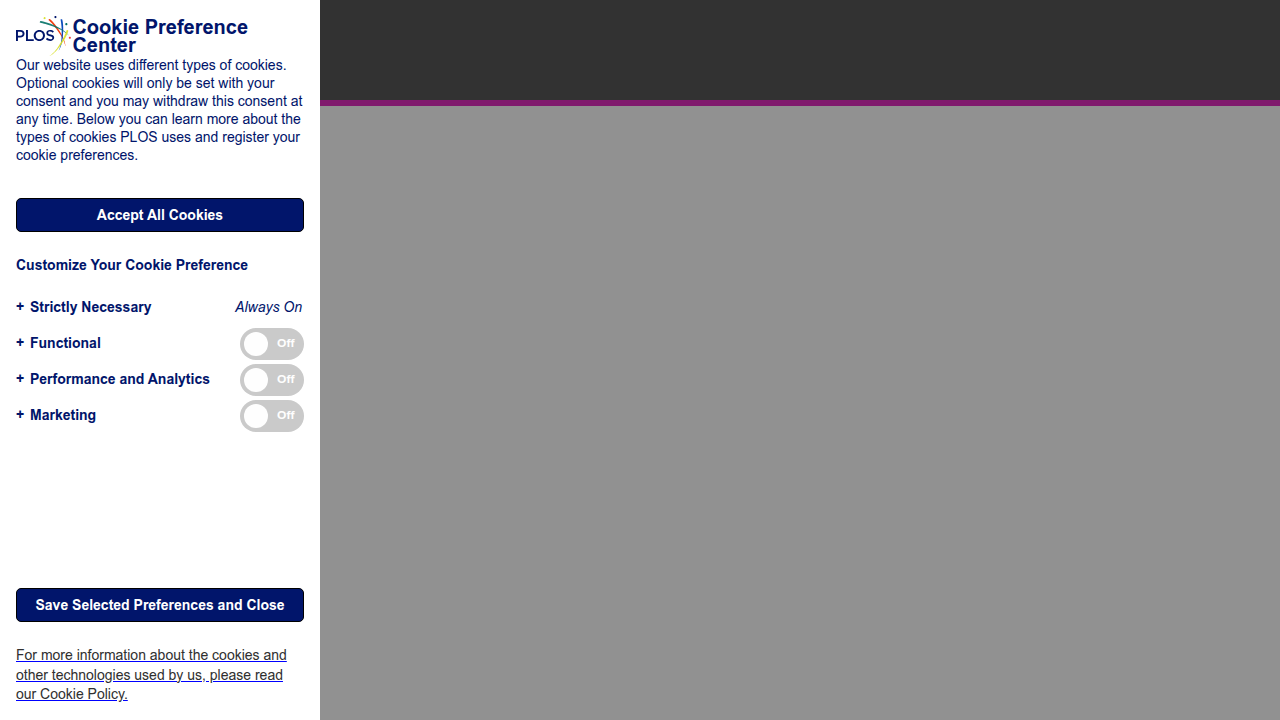 The homepage for PLOS ONE, an open-access scientific journal publishing research relevant to stress studies.