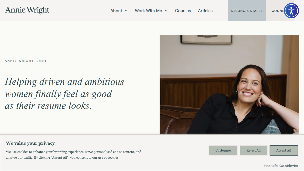 A therapist's website offering insights into trauma bonds and healing.