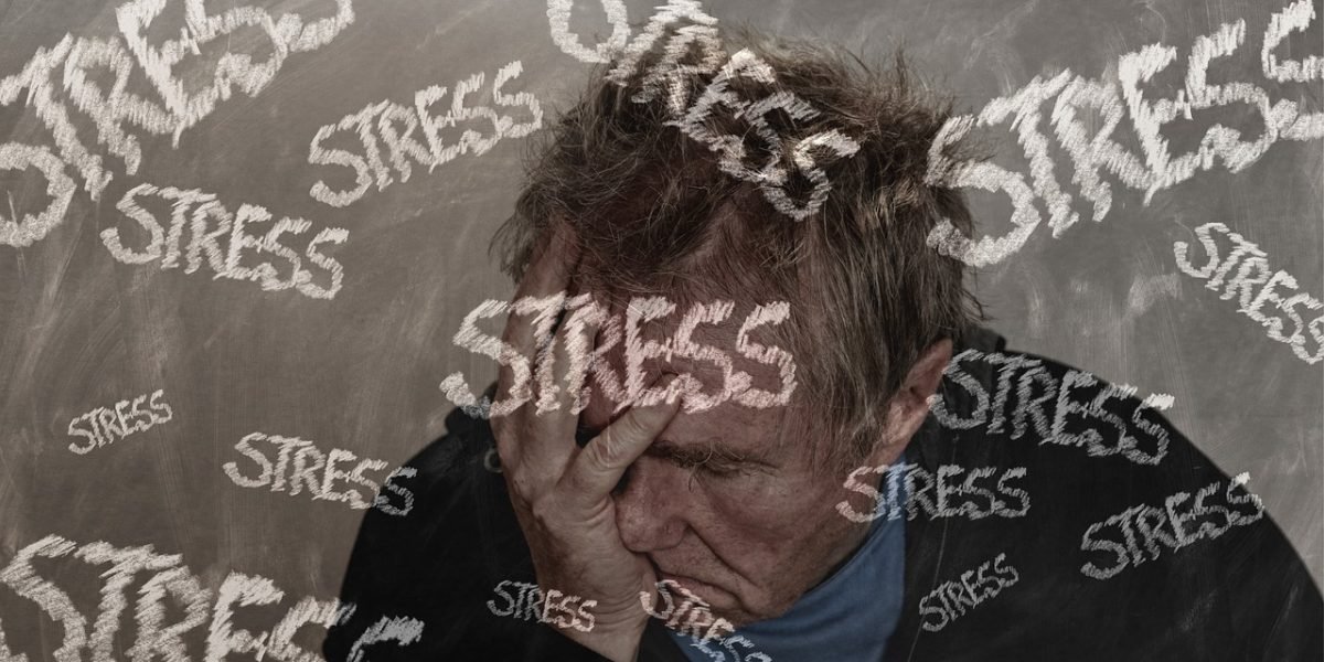 A person experiencing the physical and mental signs of anxiety or stress.