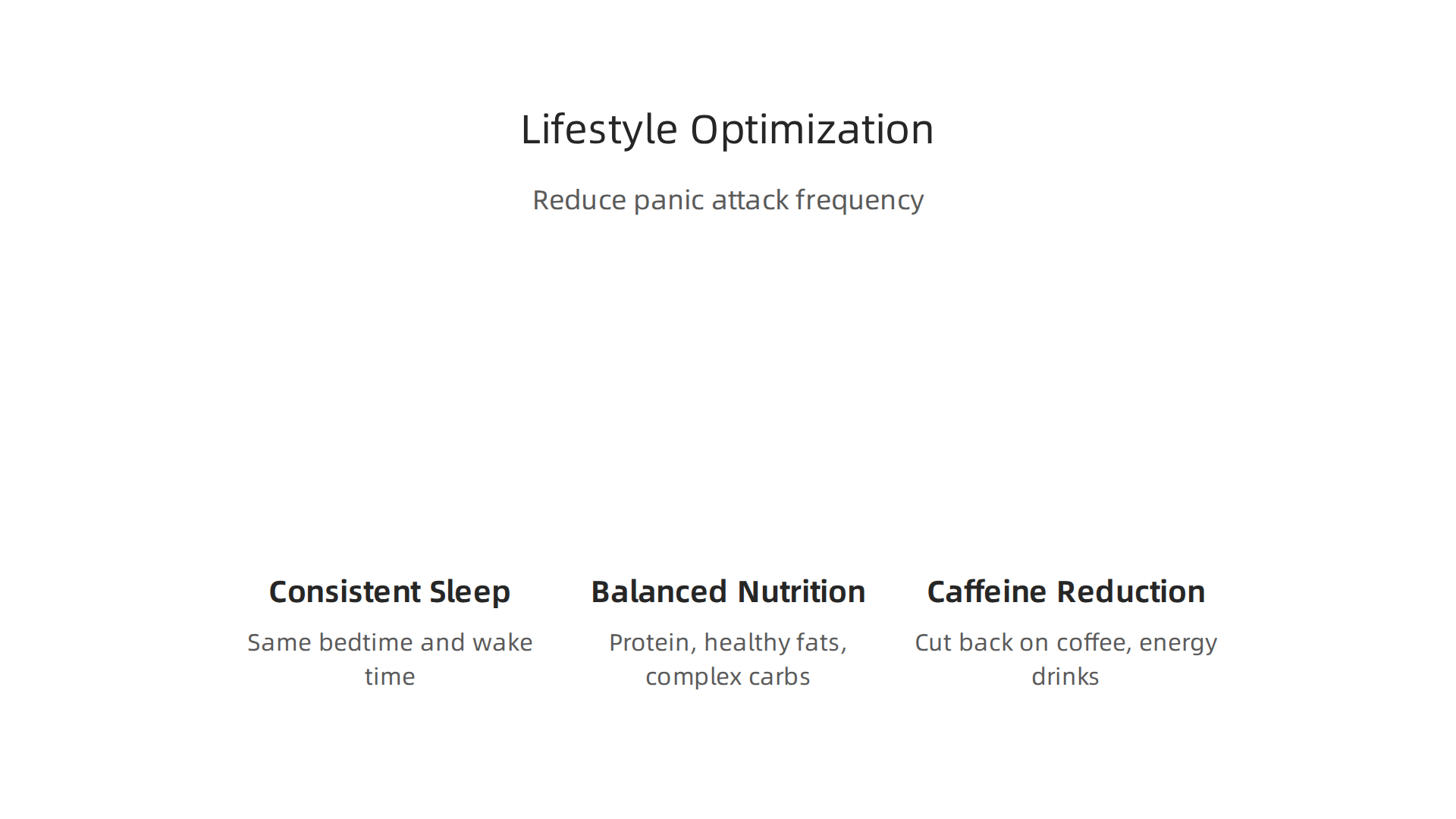 Essential lifestyle adjustments for reducing panic attack frequency and intensity.
