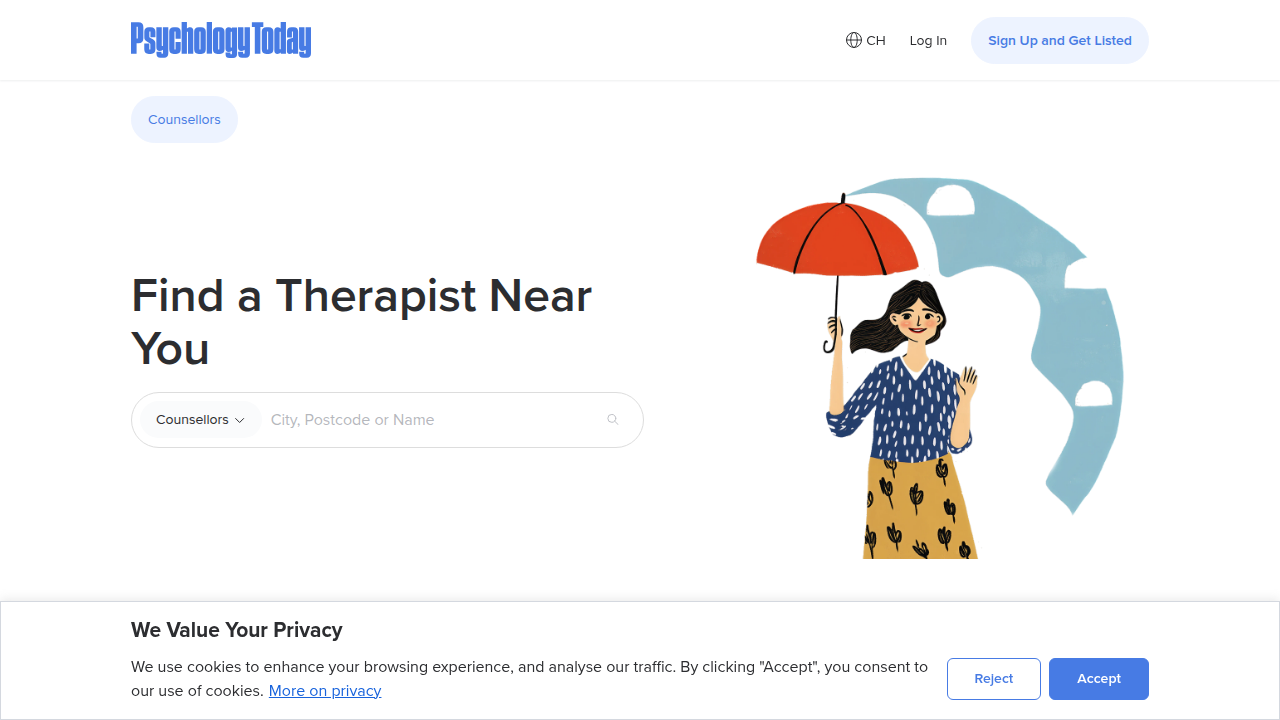 A leading online directory for finding qualified mental health professionals.