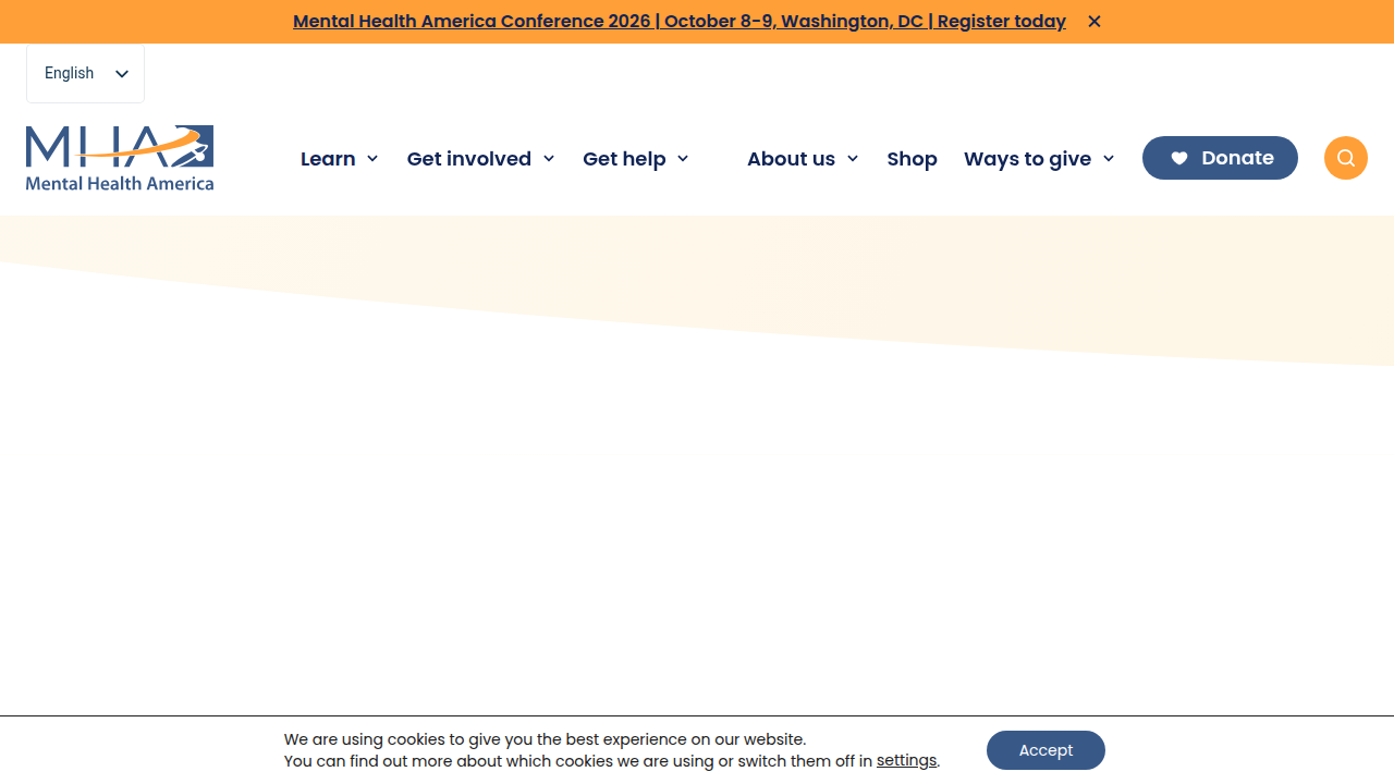 Screenshot of the Mental Health America Spartanburg County website, a local resource for mental health services.